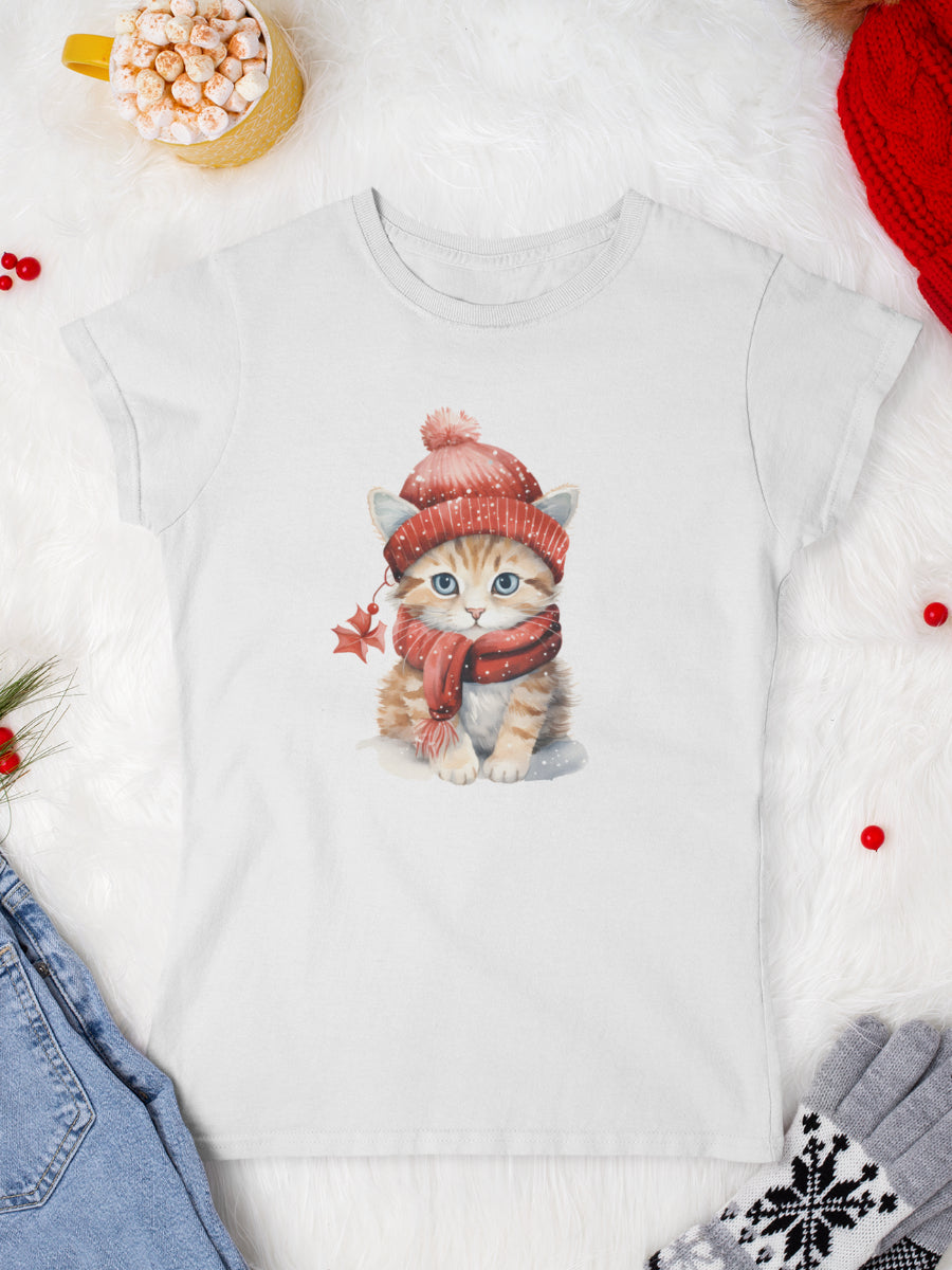 Tricou Crăciun cu pisici RED IS MY COLOR