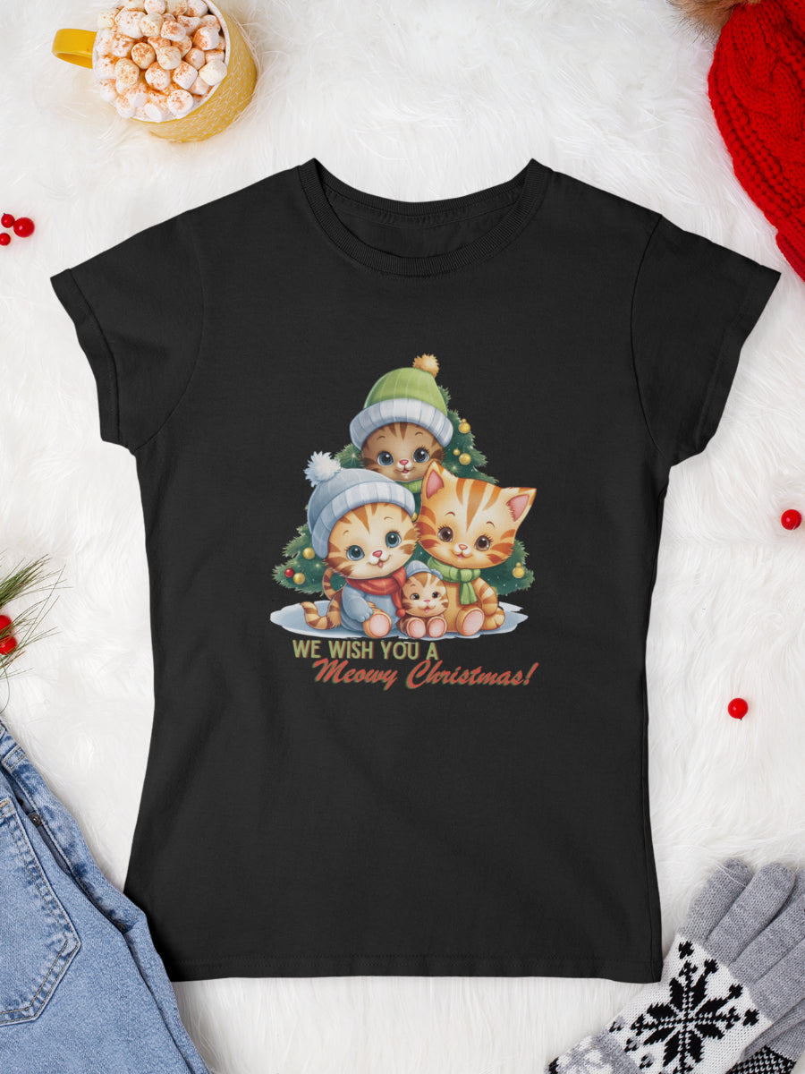 tricou_Craciun_pisici_pisica_bumbac_organic_femei_HAY_Creations_cadou_we-wish-you-a-meowy-christmas-negru