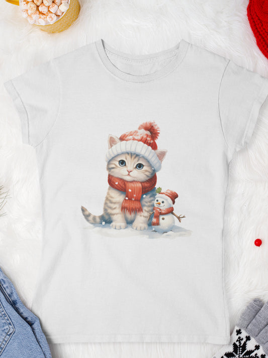 tricou_Craciun_pisici_pisica_bumbac_organic_femei_HAY_Creations_cadou_winter-friends-alb