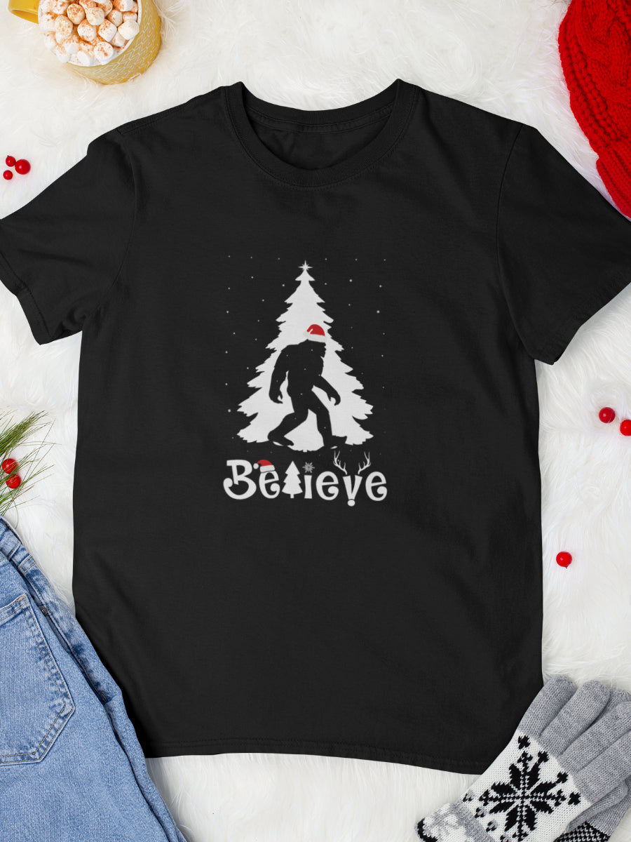 tricou_bumbac_organic_premium_vegan_cadou_Craciun_Secret_Santa--negru-unisex-barbati-Grinch-believer