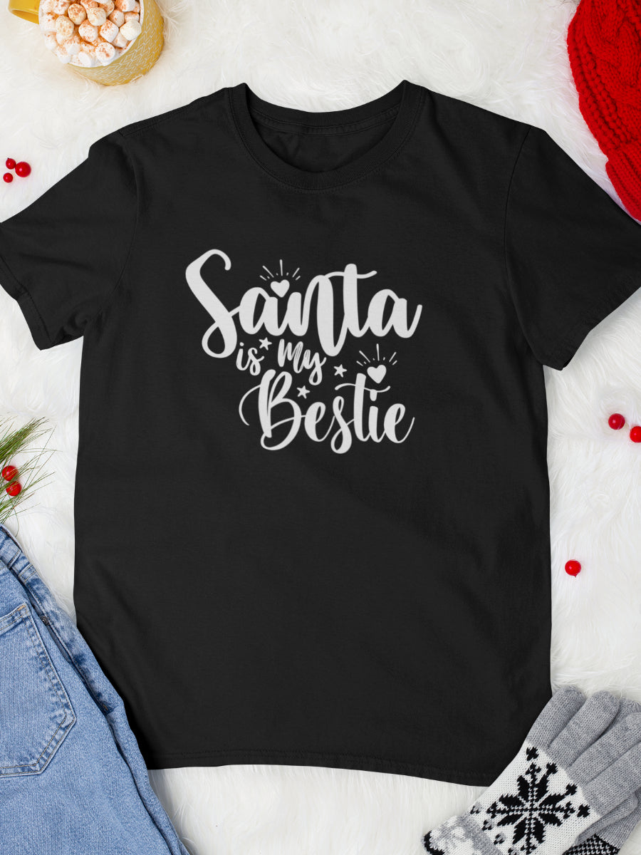    tricou_bumbac_organic_premium_vegan_cadou_Craciun_Secret_Santa-is-my-bestie-unisex-barbati-negru