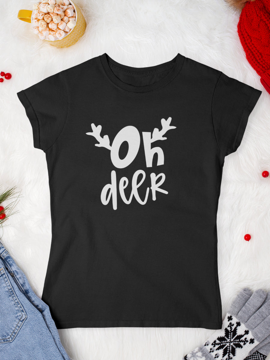     tricou_bumbac_organic_premium_vegan_cadou_Craciun_Secret_Santa-oh-deer-negru-femei