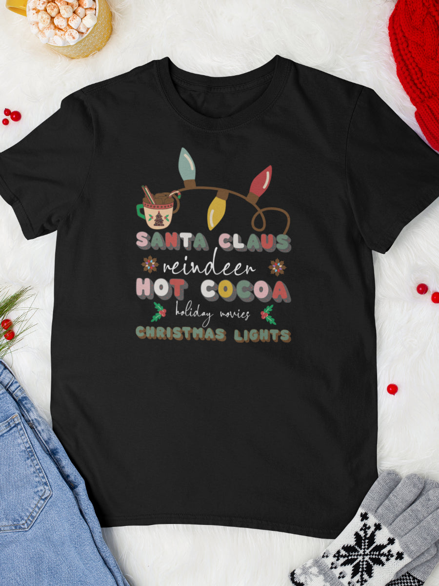    tricou_bumbac_organic_premium_vegan_cadou_Craciun_Secret_Santa-reindeer-movies-cocoa-lights-unisex-barbati-negru