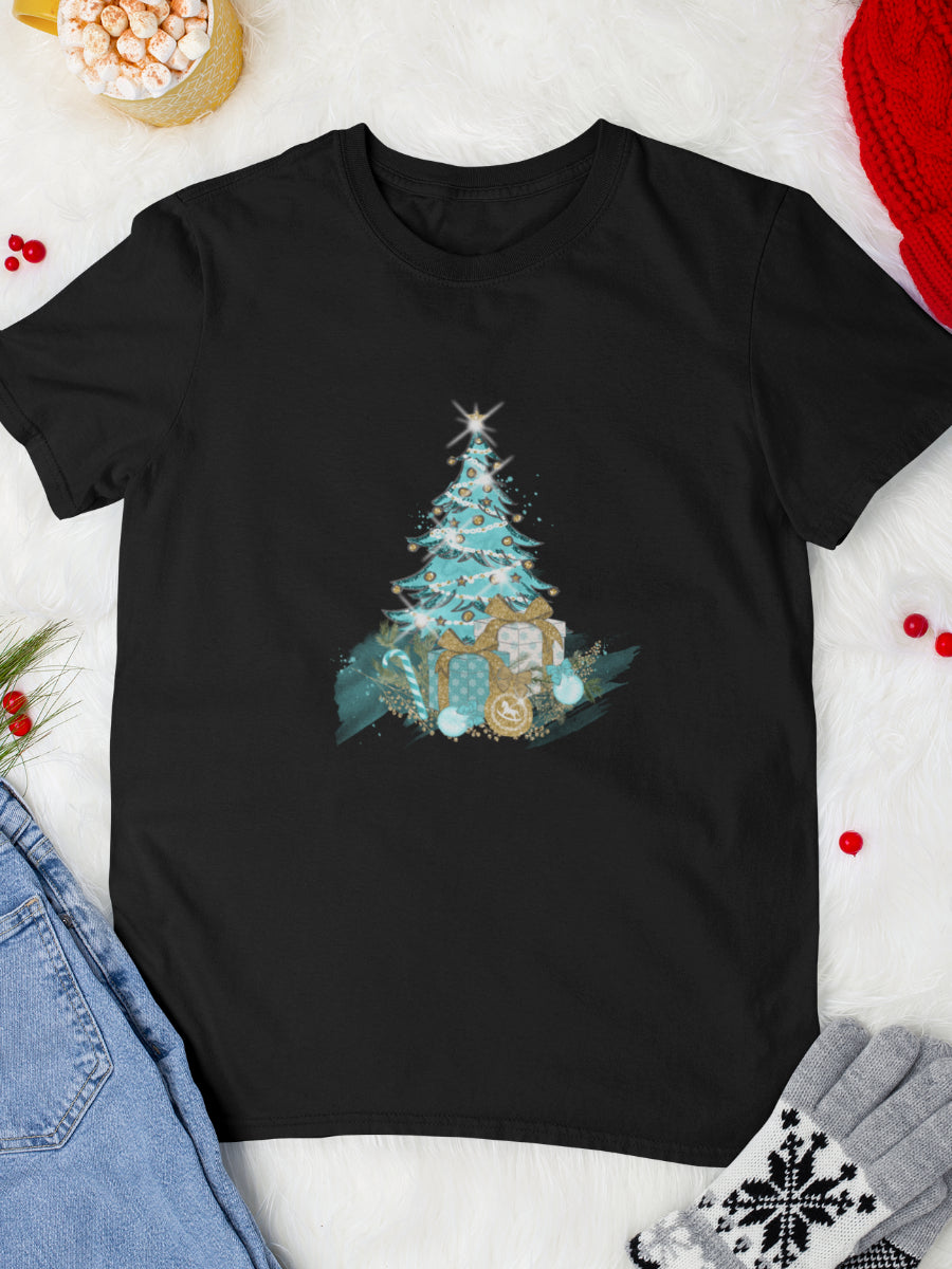   tricou_bumbac_organic_premium_vegan_cadou_Craciun_Secret_Santa_-negru-unisex-barbati-nutcracker-Christmas-tree