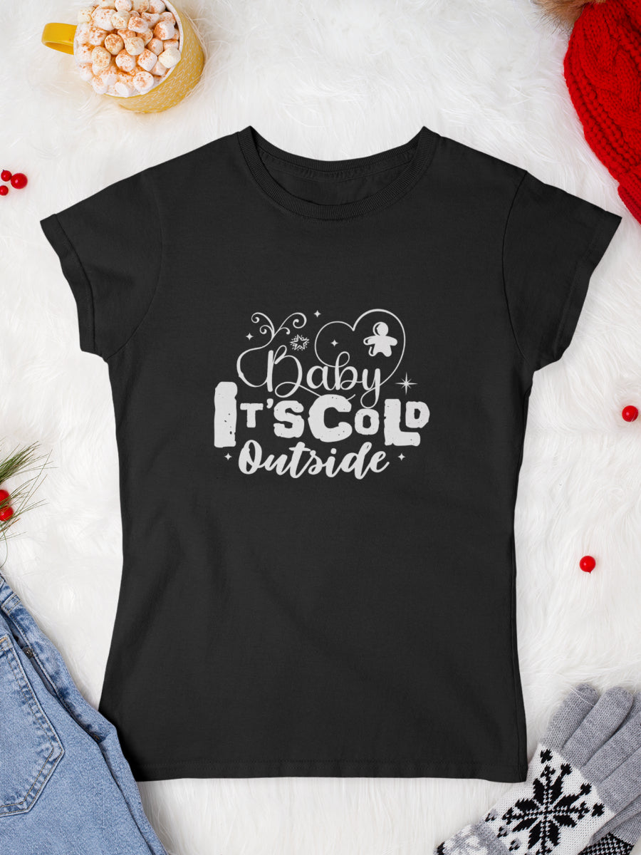     tricou_bumbac_organic_premium_vegan_cadou_Craciun_Secret_Santa_baby-its-cold-outside-negru-femei