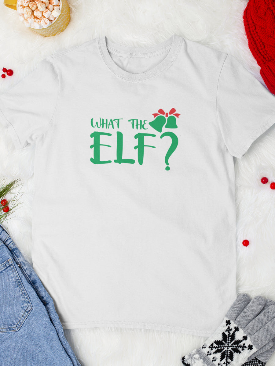 tricou_bumbac_organic_premium_vegan_cadou_Craciun_Secret_Santa_barbati_unisex_what_the_elf_alb