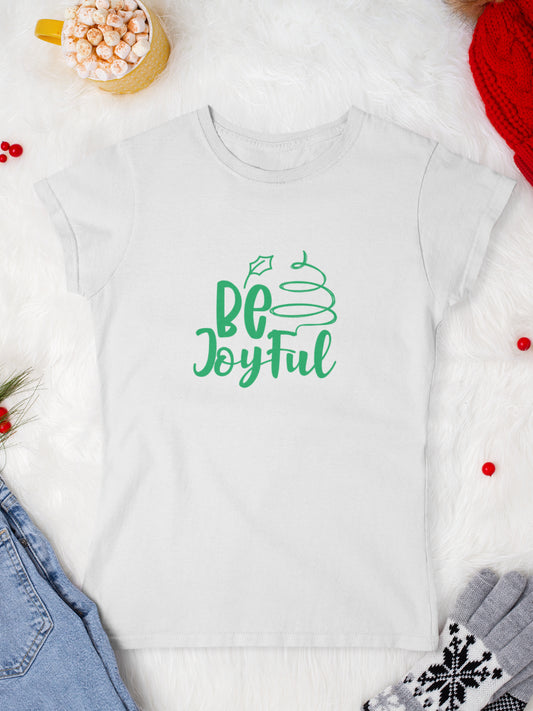     tricou_bumbac_organic_premium_vegan_cadou_Craciun_Secret_Santa_be-joyful-alb-femei