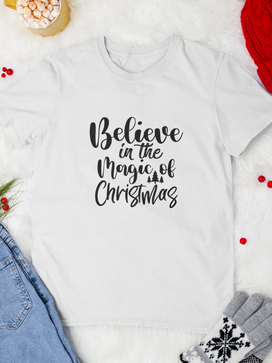 tricou_bumbac_organic_premium_vegan_cadou_Craciun_Secret_Santa_believe-in-the-magic-of-Christmas-alb-unisex-barbati