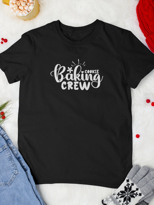 tricou_bumbac_organic_premium_vegan_cadou_Craciun_Secret_Santa_cookie-baking-crew-negru-unisex-barbati