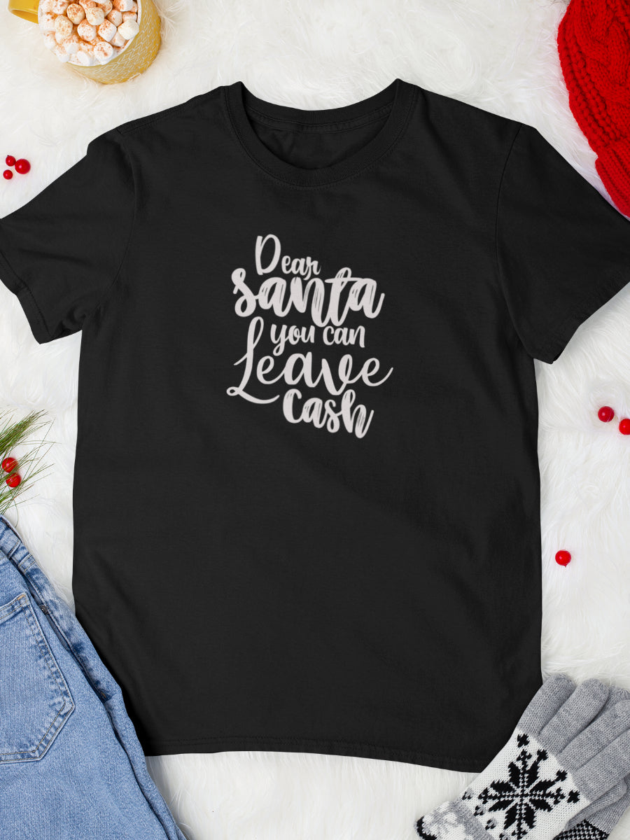     tricou_bumbac_organic_premium_vegan_cadou_Craciun_Secret_Santa_dear-Santa-you-can-leave-cash-negru-unisex-barbati