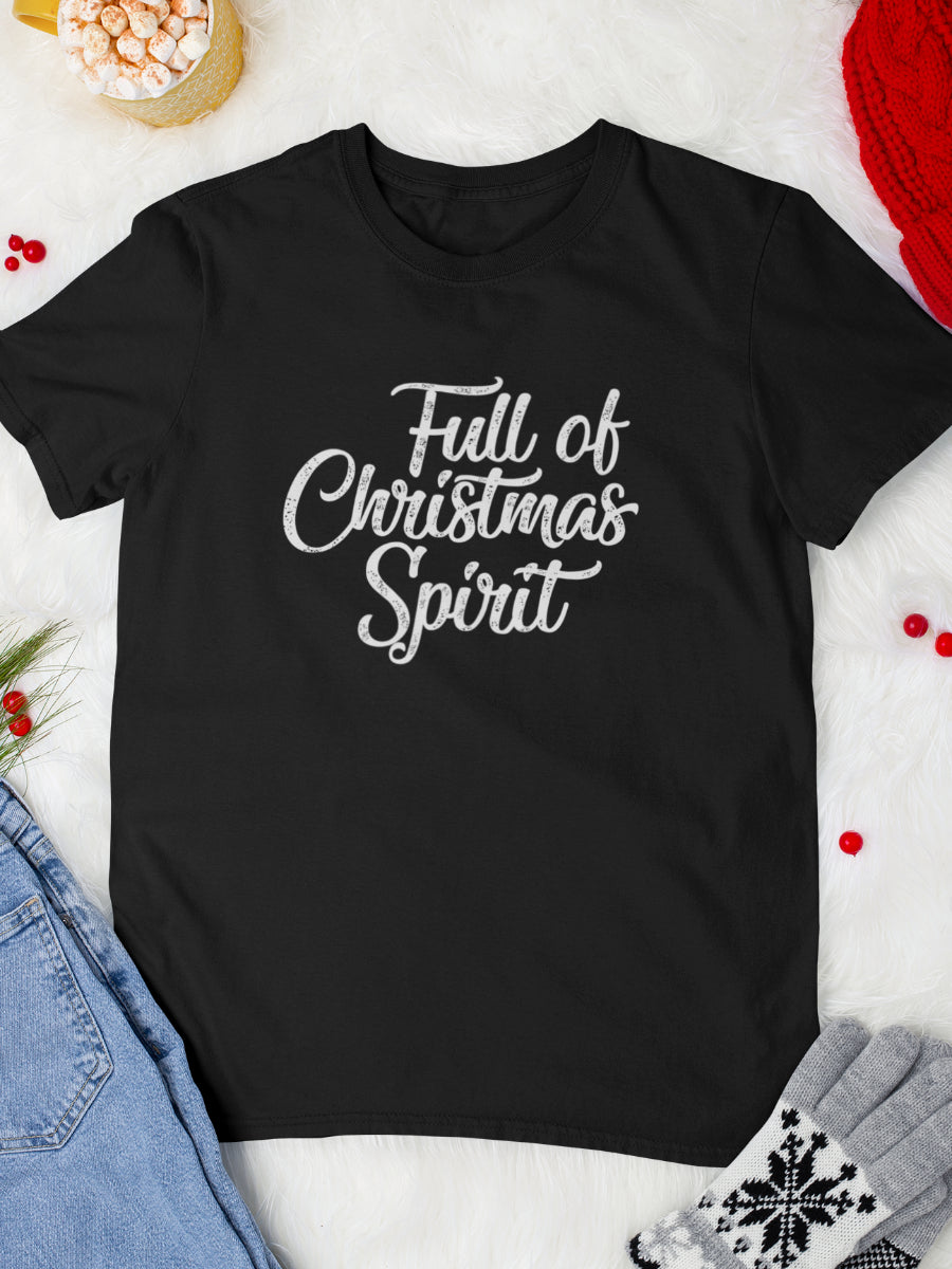     tricou_bumbac_organic_premium_vegan_cadou_Craciun_Secret_Santa_full-of-Christmas-spirit-negru-unisex-barbati