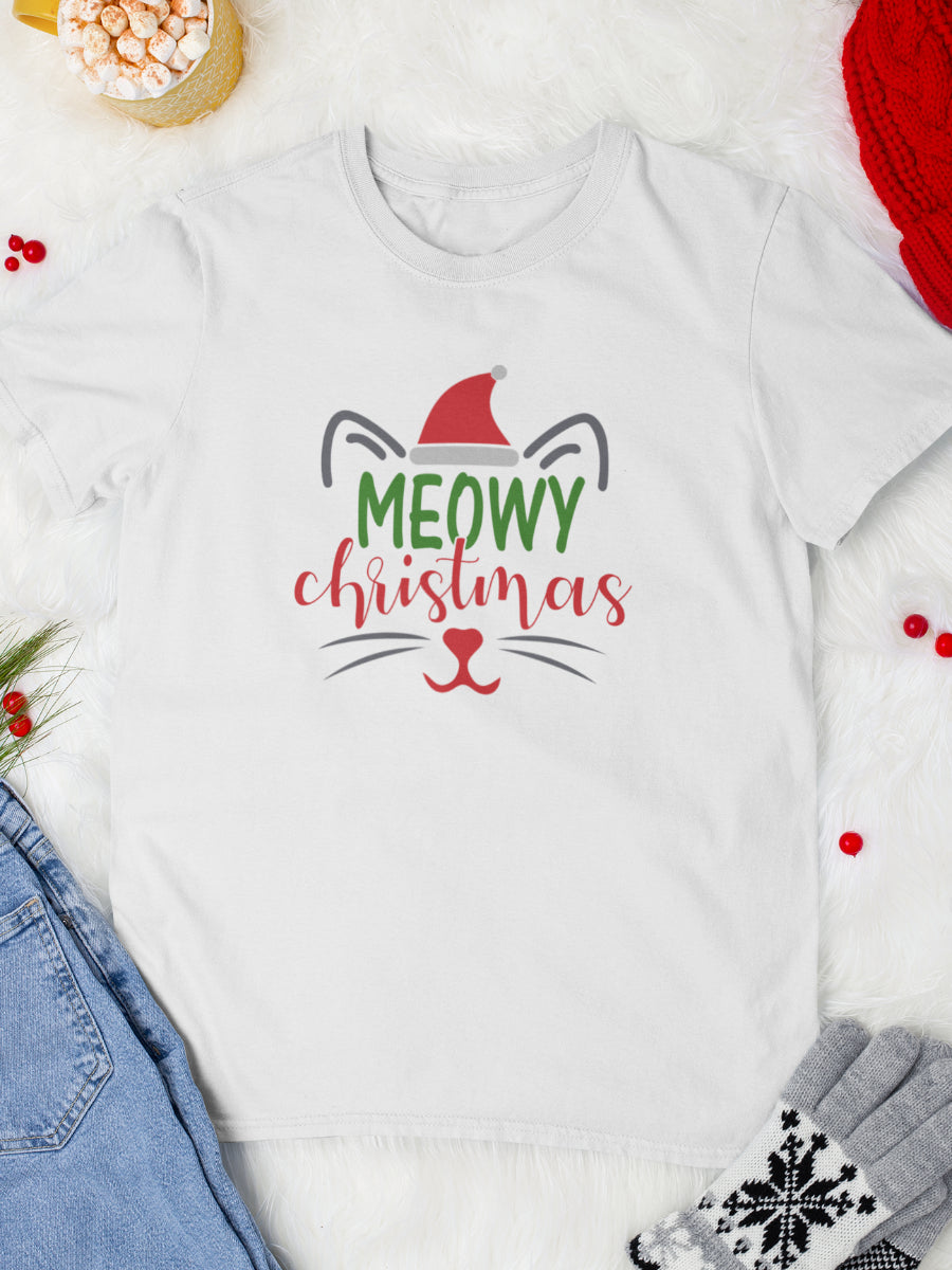 Tricou Crăciun cu pisici MEOWY CHRISTMAS