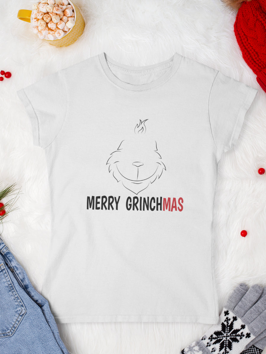    tricou_bumbac_organic_premium_vegan_cadou_Craciun_Secret_Santa_merry_grinchmas-femei-alb