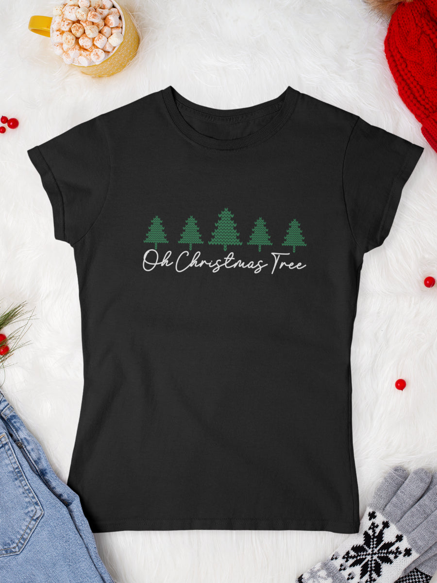     tricou_bumbac_organic_premium_vegan_cadou_Craciun_Secret_Santa_oh-Christmas-tree-negru-femei  900 × 1200px