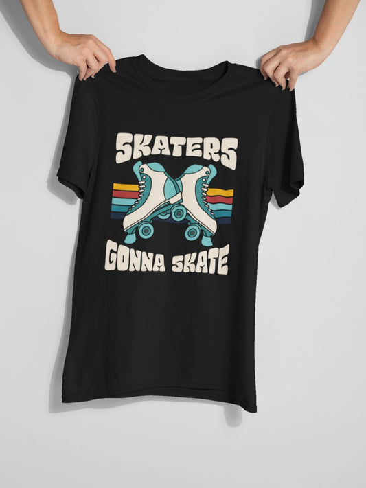 tricou_bumbac_organic_premium_vegan_cadou_hay_creations_nostalgia_skaters_gonna_skate_barbati_unisex_negru