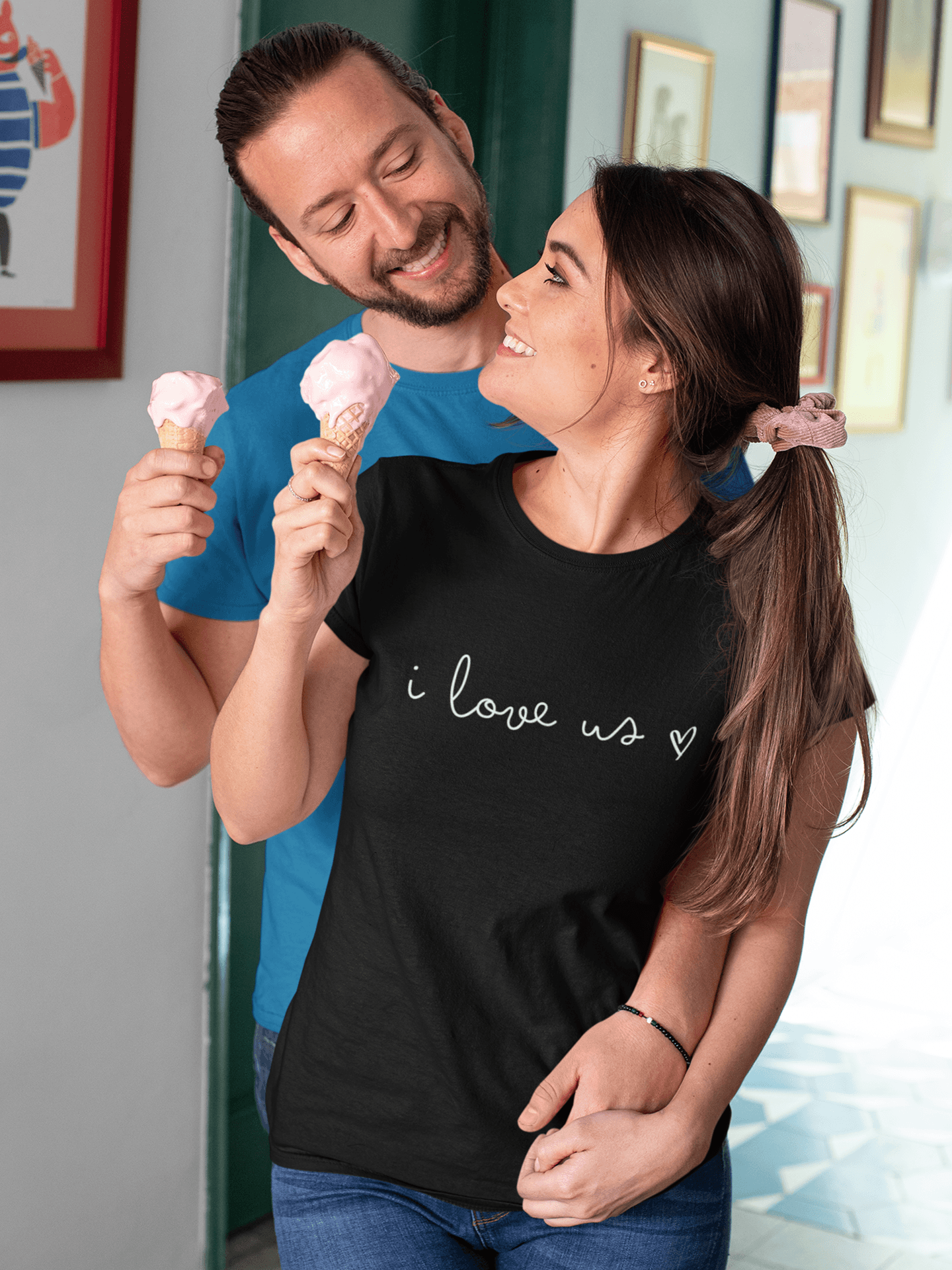 Tricou bumbac premium I LOVE US