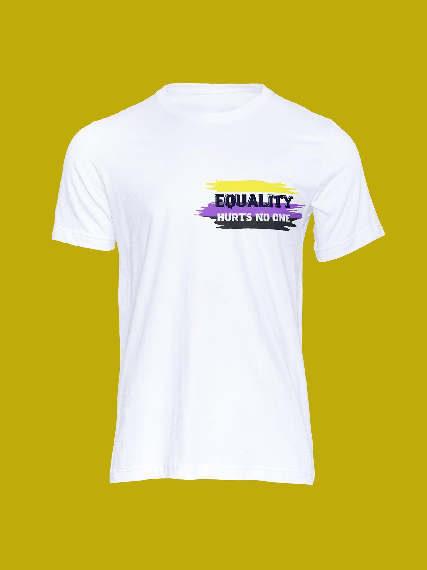 tricou equality hurts no one nonbinary flag