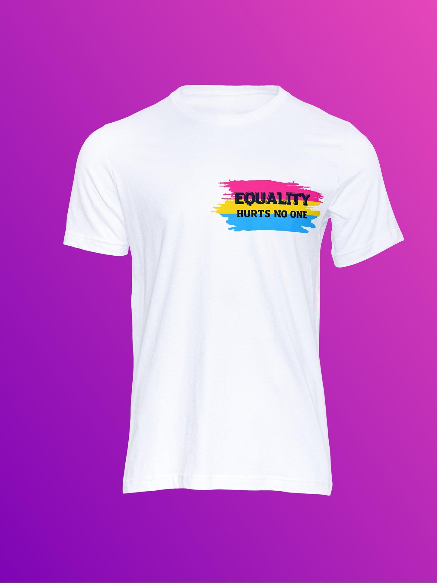 tricou equality hurts no one pansexual flag