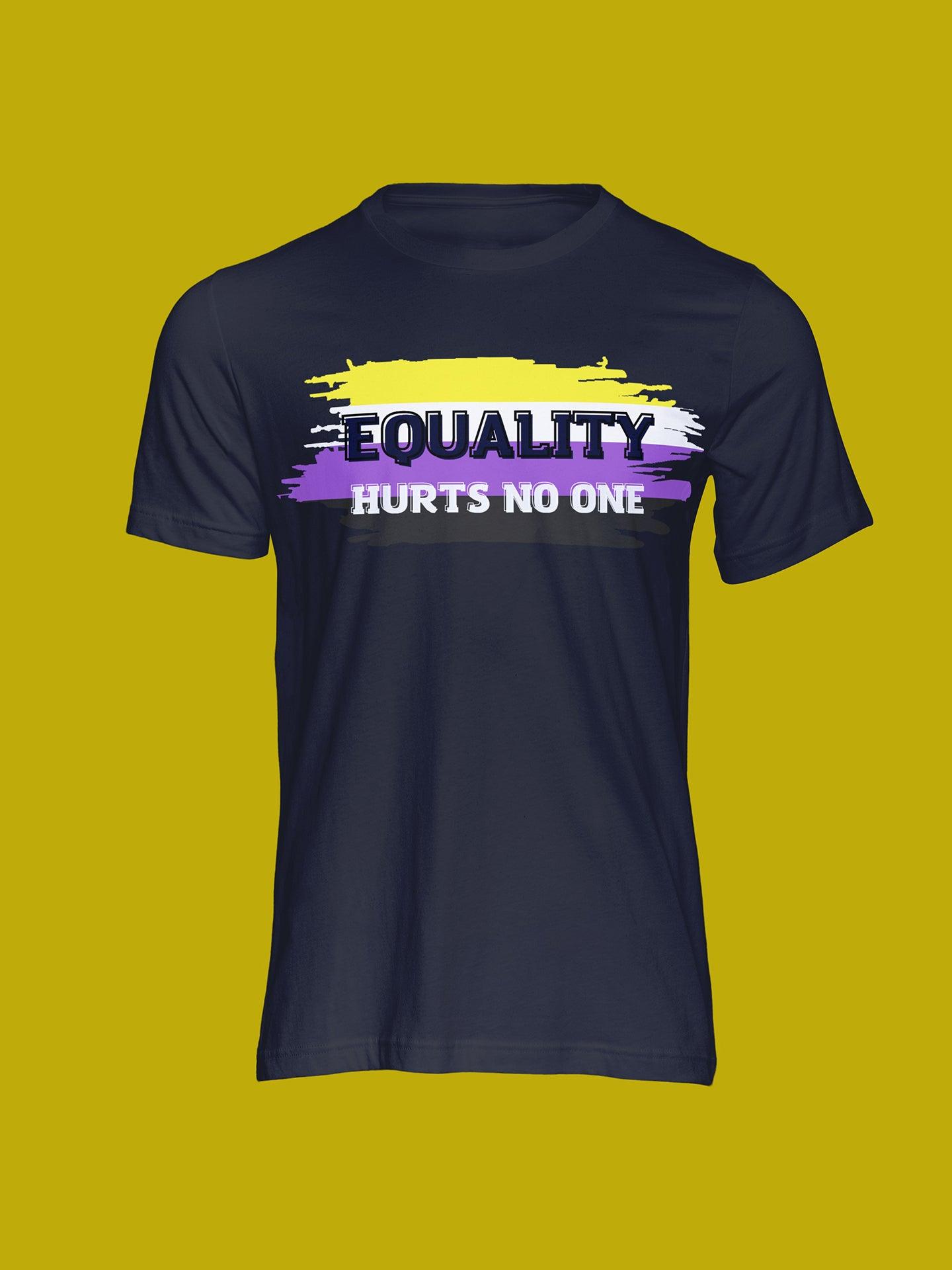 tricou equality hurts no one nonbinary flag