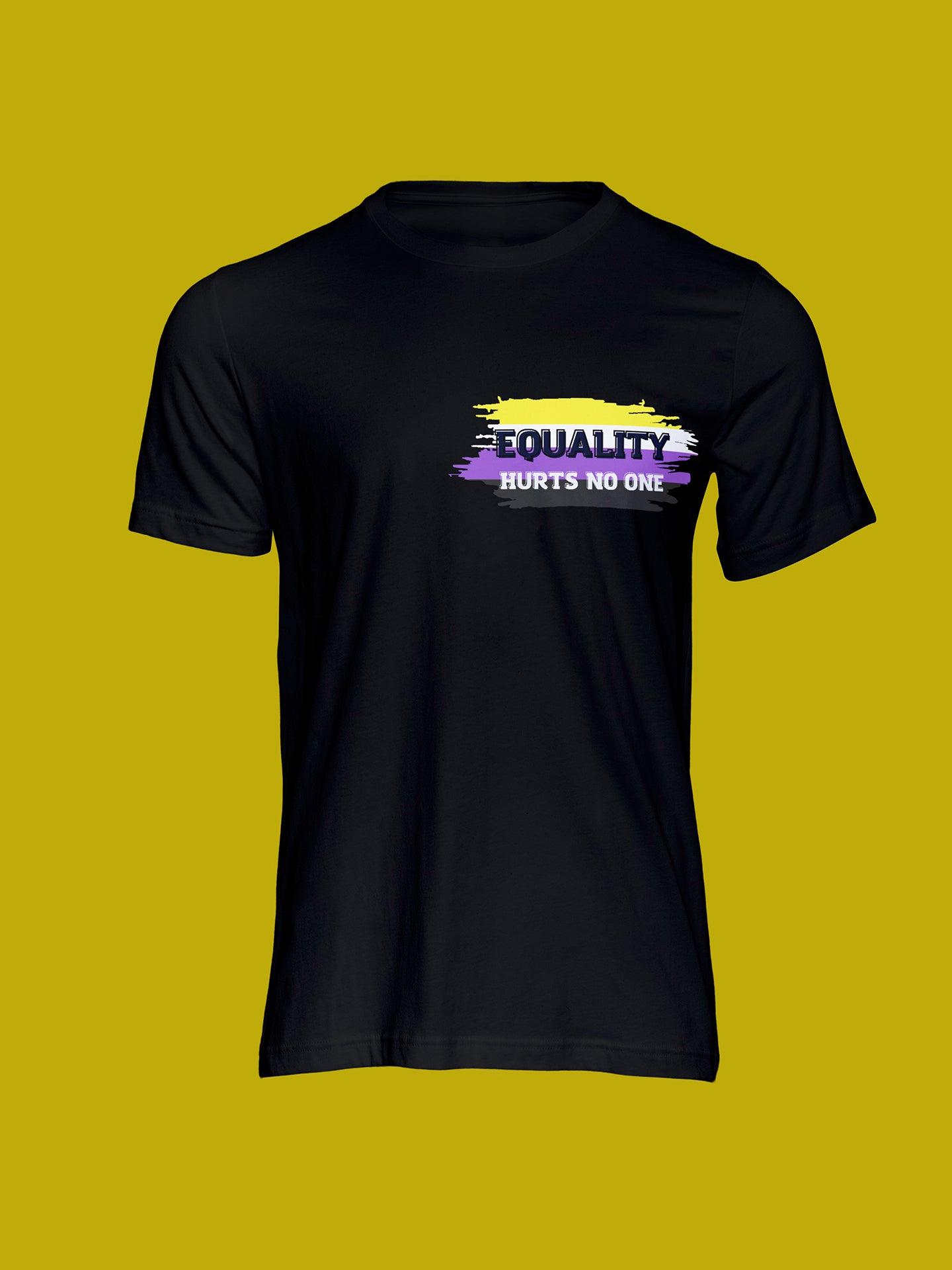 tricou equality hurts no one nonbinary flag